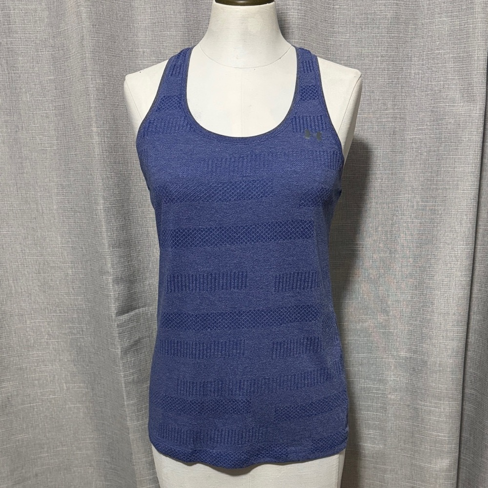 Under Armour Workout Tank-Sz XS-Blue-Drifit Poly Blend-EUC